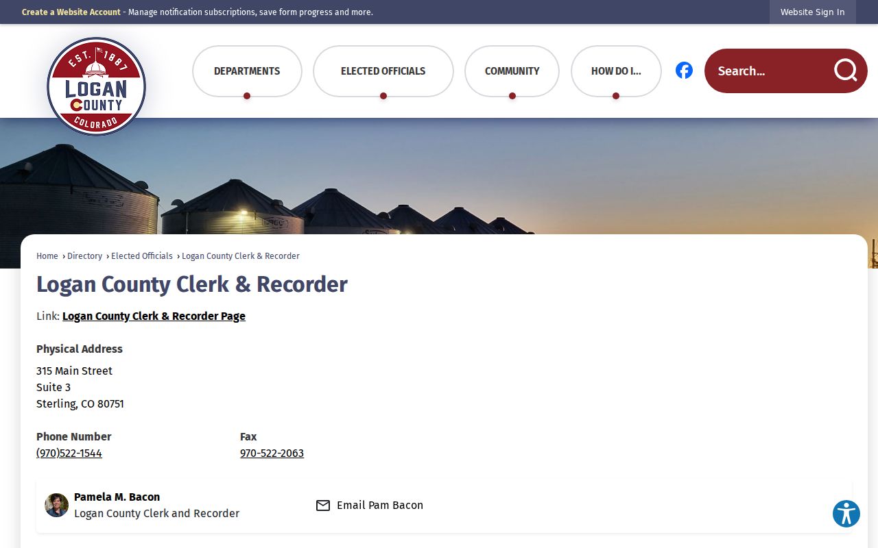 Logan County Clerk and Recorder staff directory records