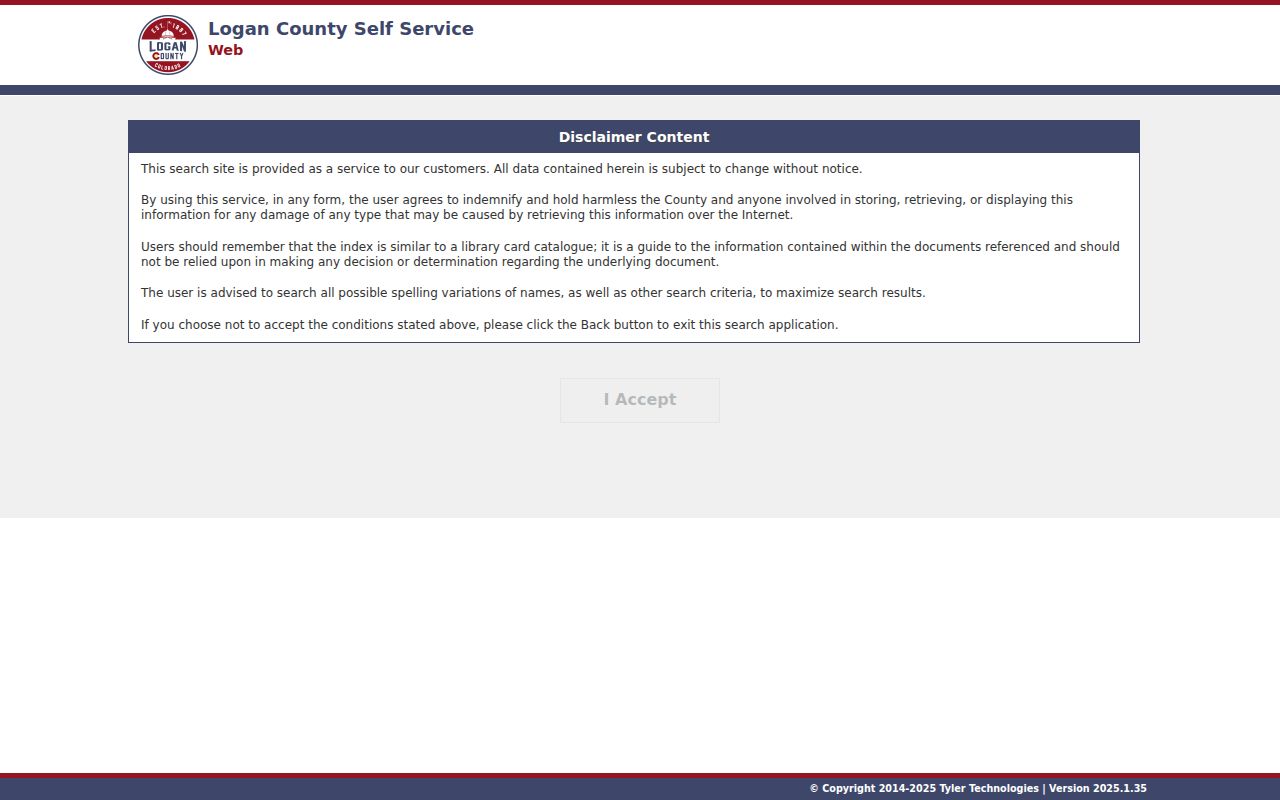Logan County Clerk and Recorder Tyler document search portal