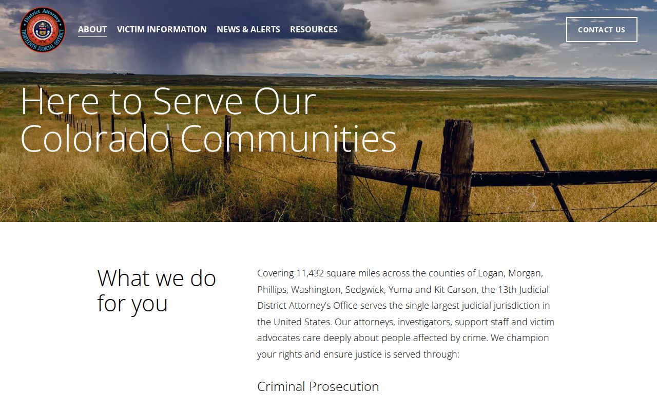 Logan County arrest records and court charges 13th Judicial District Attorney about page