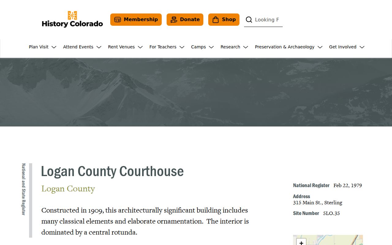 Logan County court records History Colorado courthouse page