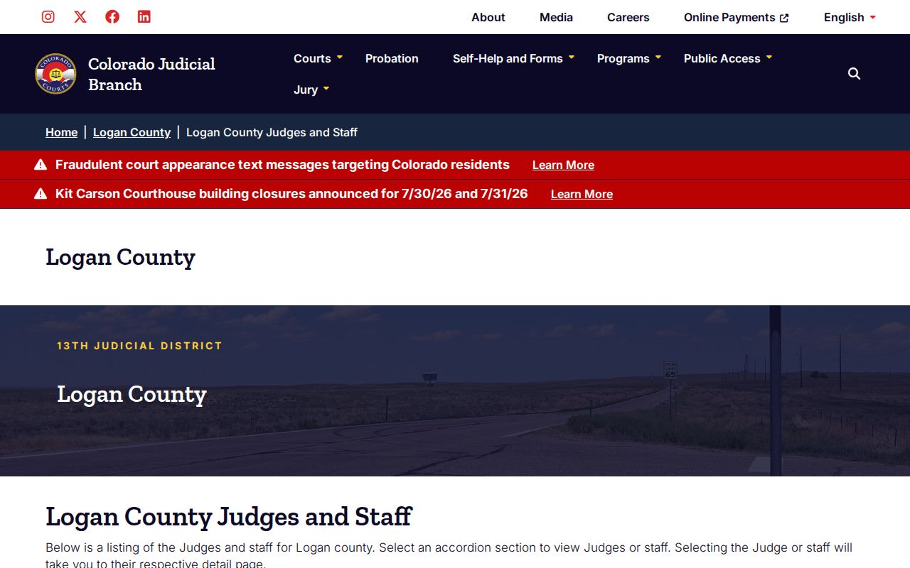Logan County court records judges and staff page