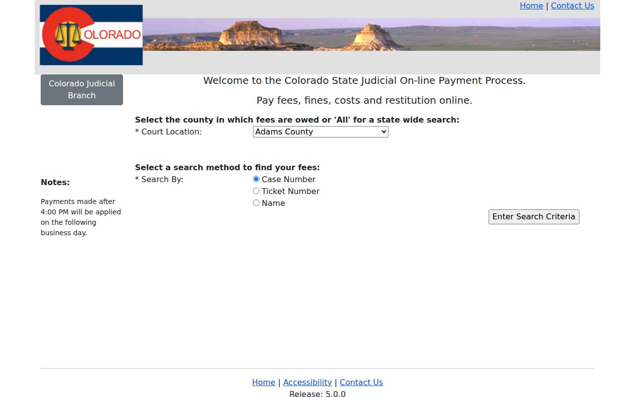 Logan County court records Colorado Judicial Online Payment System