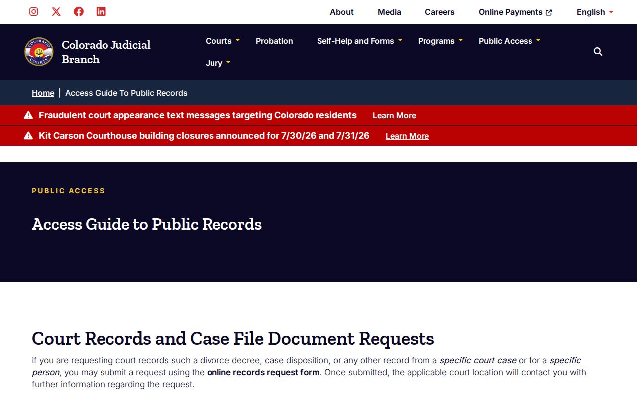 Logan County court records Colorado public records access guide