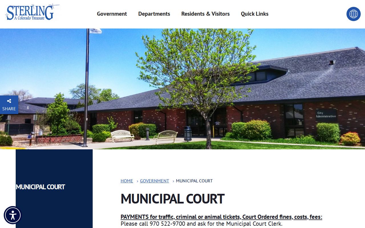 Logan County traffic court records Sterling Municipal Court